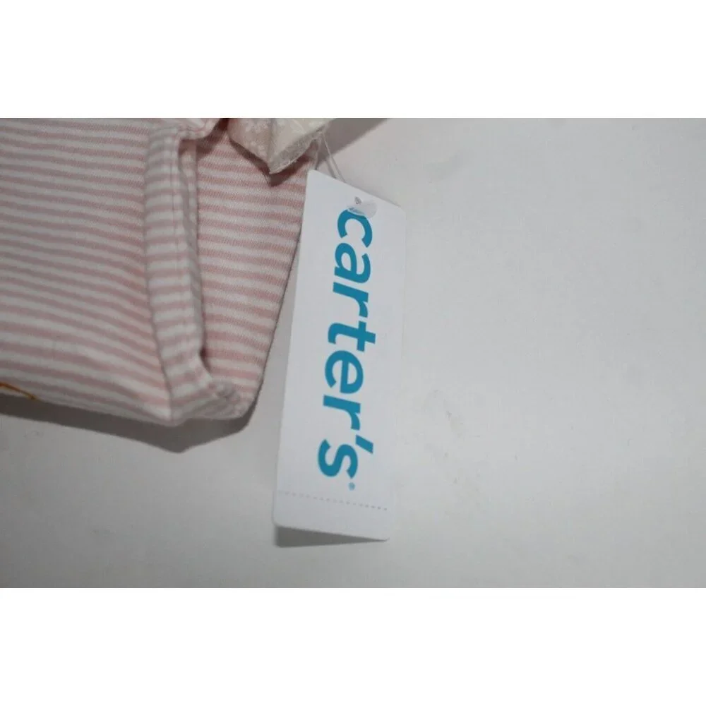 Carters Baby Girls Size 24 Months Cotton Pink Stripped Baby Bee Snap-Up Romper‎